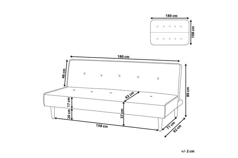 Landstorp Sovesofa 3-personers - Beige/Sort - Møbler - Sofaer - Sovesofaer