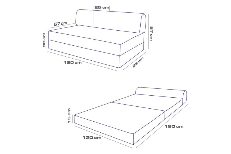 Magaria 2-personers Sovesofa - Beige - Møbler - Sofaer - Sovesofaer