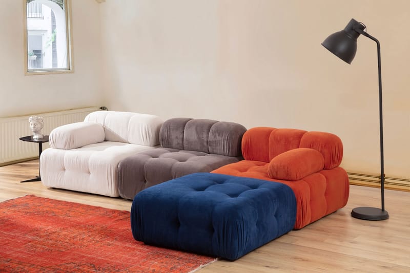 Reverto Modulsofa 3-personers - Rød/Hvid - Møbler - Sofaer - Modulsofaer - Komplet modulsofa