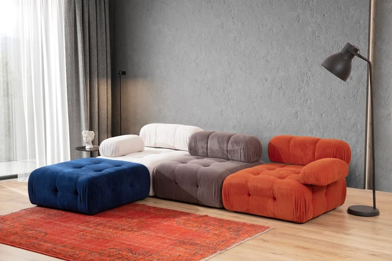 Reverto Modulsofa 3-personers - Rød/Hvid - Møbler - Sofaer - Modulsofaer - Komplet modulsofa