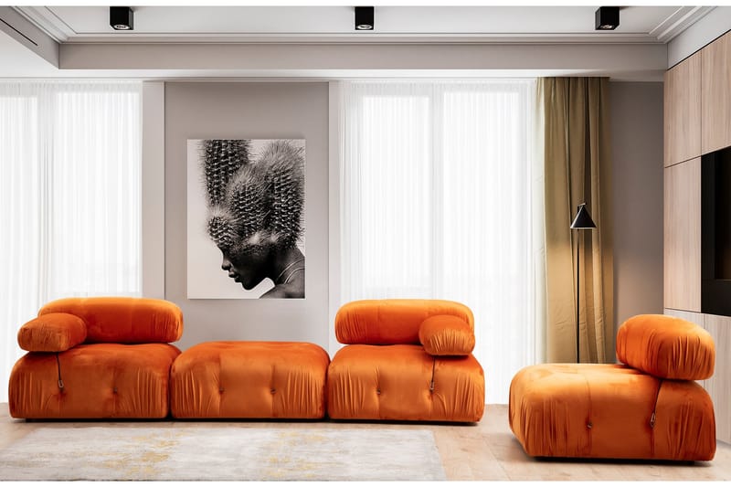 Bengul Fodskammelmodul 95 cm - Orange - Møbler - Sofaer - Modulsofaer - Andre moduler til modulsofa