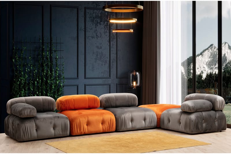 Bengul Fodskammelmodul 95 cm - Orange - Møbler - Sofaer - Modulsofaer - Andre moduler til modulsofa