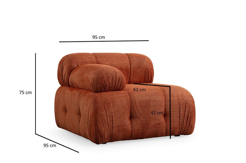 Bengul Højremodul 95 cm - Orange - Møbler - Sofaer - Modulsofaer - Andre moduler til modulsofa