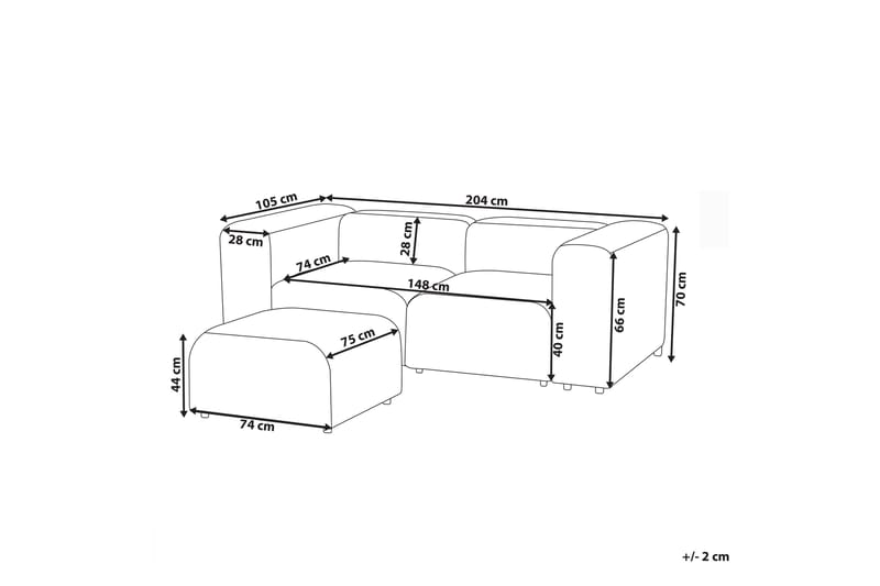 Brenden Modulsofa 2-personers - Hvid - Møbler - Sofaer - Modulsofaer - Komplet modulsofa