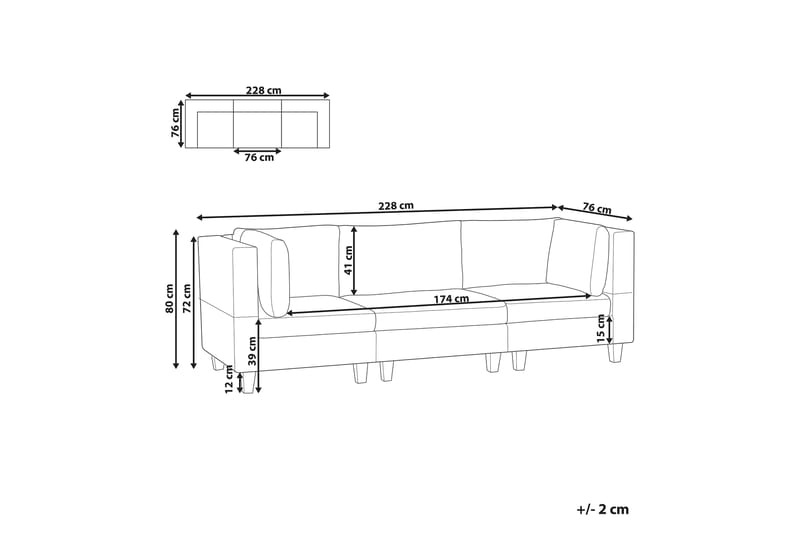 Buck Modulsofa 3-personers - Sort - Møbler - Sofaer - Modulsofaer - Komplet modulsofa