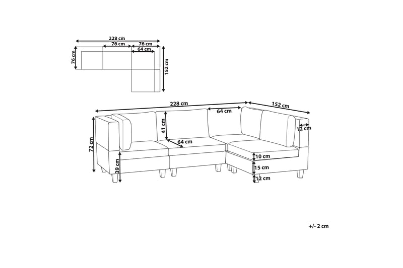 Buck Modulsofa 4-personers - Brun/Sort - Møbler - Sofaer - Modulsofaer - Komplet modulsofa