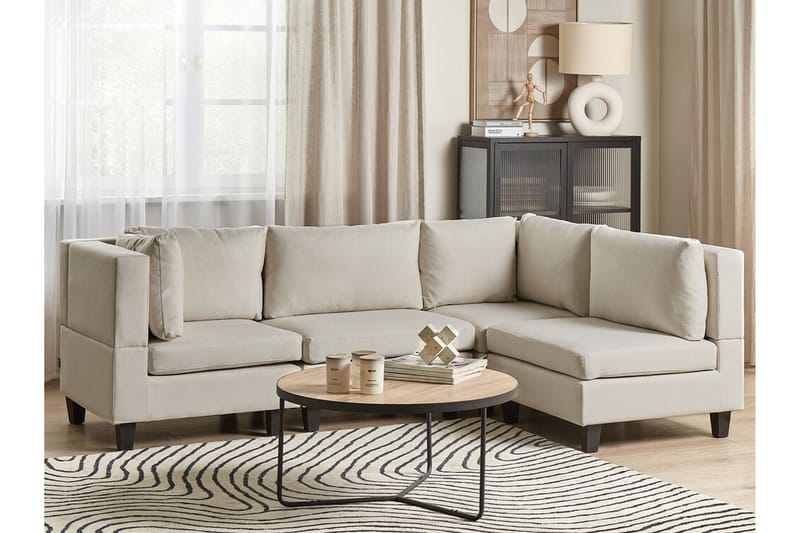 Buck Modulsofa 4-personers - Beige/Sort - Møbler - Sofaer - Modulsofaer - Komplet modulsofa