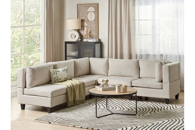 Buck Modulsofa 5-personers - Beige/Sort - Møbler - Sofaer - Modulsofaer - Komplet modulsofa