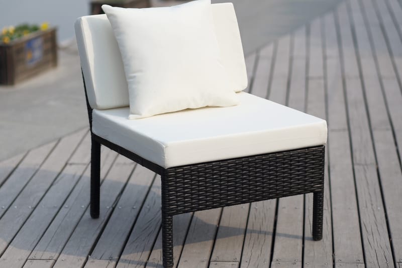 Elba Midtermodul Polyrattan - Sort/Hvid - Møbler - Sofaer - Modulsofaer - Midtermodul