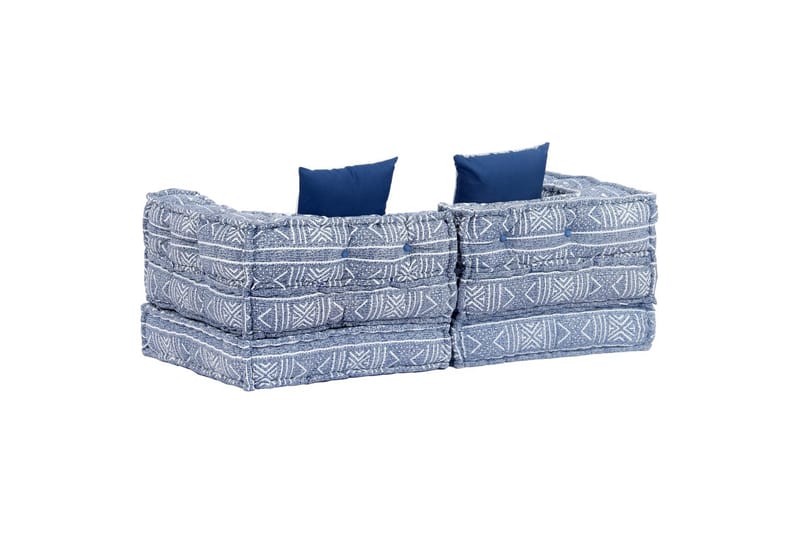 2-Personers Modulsovesofa Stof Patchwork Indigo - Blå - Møbler - Sofaer - Modulsofaer - Komplet modulsofa