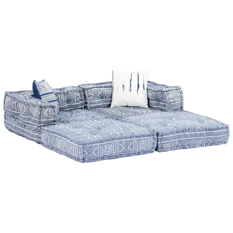 2-Personers Modulsovesofa Stof Patchwork Indigo - Blå - Møbler - Sofaer - Modulsofaer - Komplet modulsofa