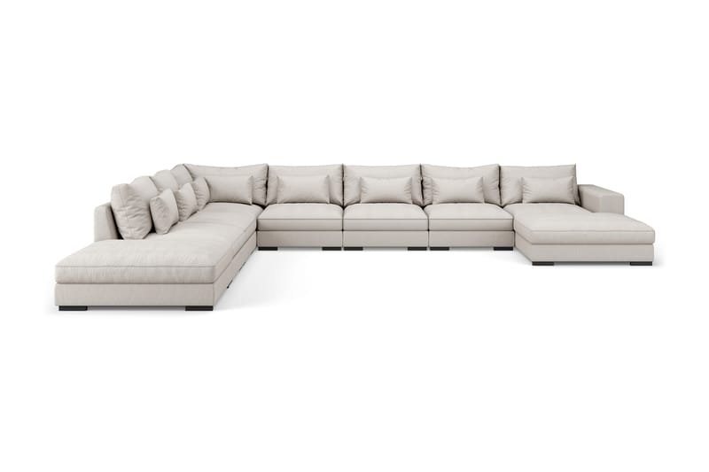 Dubai Stor U-modulsofa Byggbar med Divan Højre - Lys / Beige - Møbler - Sofaer - Modulsofaer - Komplet modulsofa