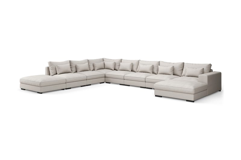 Dubai Stor U-modulsofa Byggbar med Divan Højre - Lys / Beige - Møbler - Sofaer - Modulsofaer - Komplet modulsofa