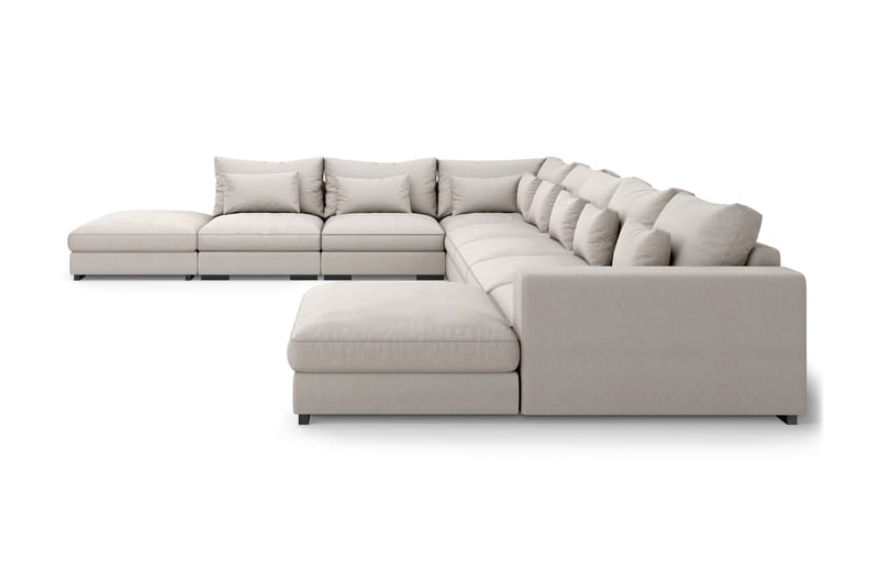 Dubai Stor U-modulsofa Byggbar med Divan Højre - Lys / Beige - Møbler - Sofaer - Modulsofaer - Komplet modulsofa