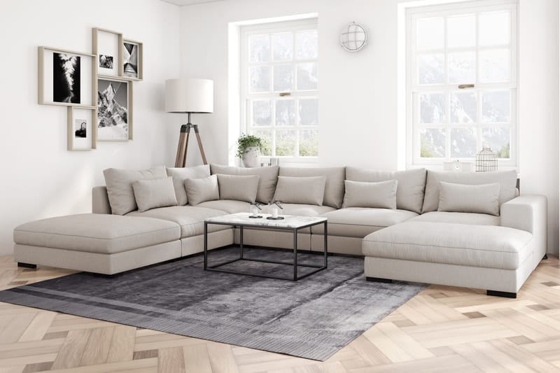 Dubai Stor U-modulsofa med Chaiselong Højre 432 cm - Beige - Møbler - Sofaer - Modulsofaer - Komplet modulsofa