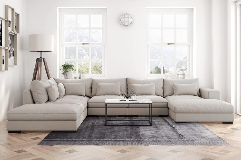 Dubai Stor U-modulsofa med Chaiselong Højre 432 cm - Beige - Møbler - Sofaer - Modulsofaer - Komplet modulsofa