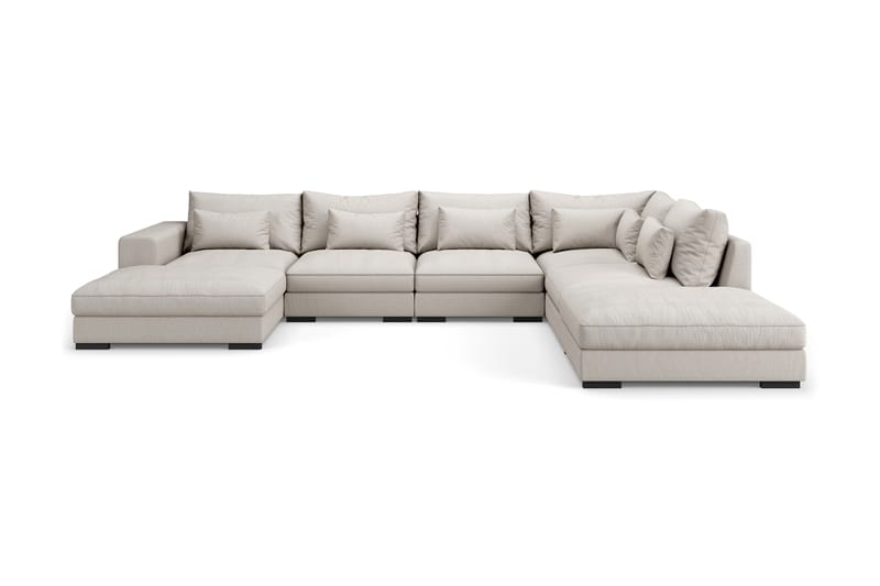 Dubai Stor U-modulsofa med Divan Venstre 432 cm - Beige - Møbler - Sofaer - Modulsofaer - Komplet modulsofa