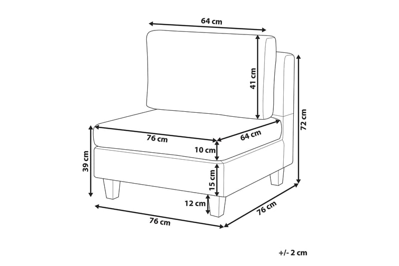 Skintebo Modulsofa - Grå - Komplet modulsofa