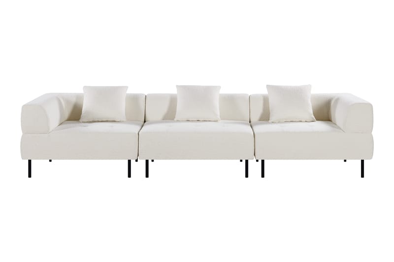 Stratham 3-personers Modulsofa - Hvid Bouclé - Møbler - Sofaer - Modulsofaer - Komplet modulsofa