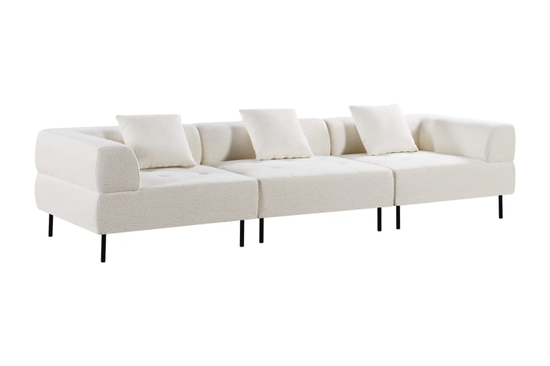 Stratham 3-personers Modulsofa - Hvid Bouclé - Møbler - Sofaer - Modulsofaer - Komplet modulsofa