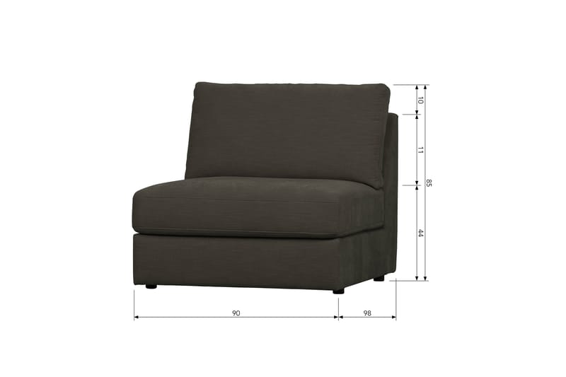 Kielstra Midtermodul - Antracit - Møbler - Sofaer - Modulsofaer - Midtermodul