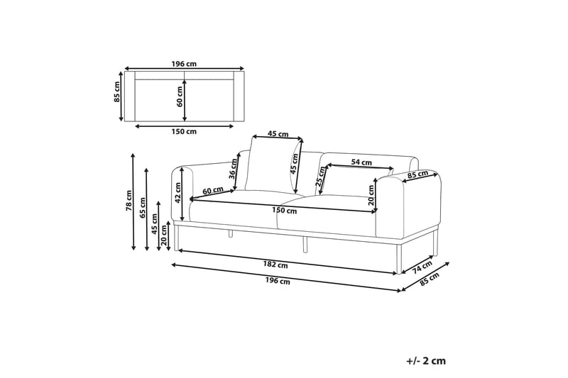 Naklund Sofa 2-personers - Blå/Sort - Møbler - Sofaer - 2 personers sofa