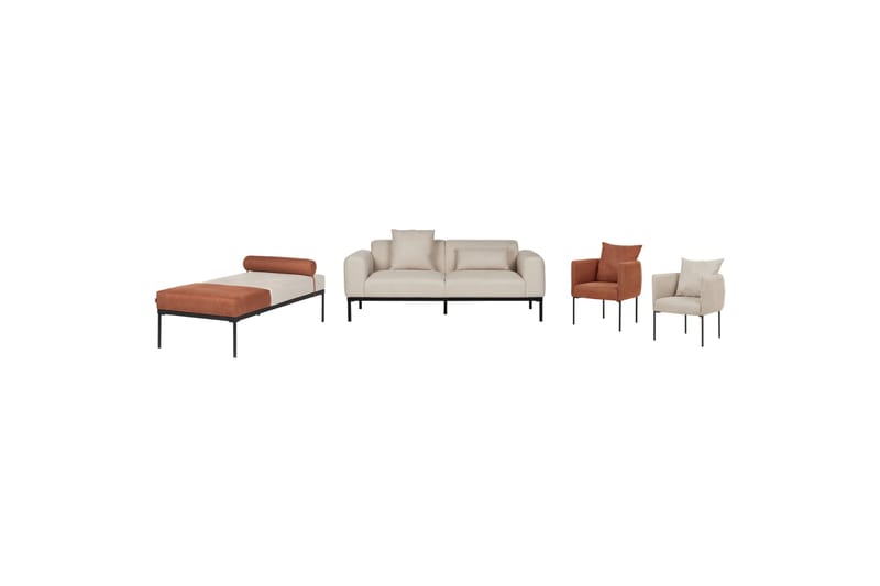 Naklund Sofa 2-personers - Beige/Sort - Møbler - Sofaer - 2 personers sofa