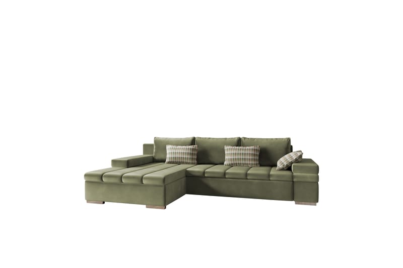 Naoma Sofa med Divan 3-seter - Grøn - Møbler - Sofaer - Sofa med chaiselong