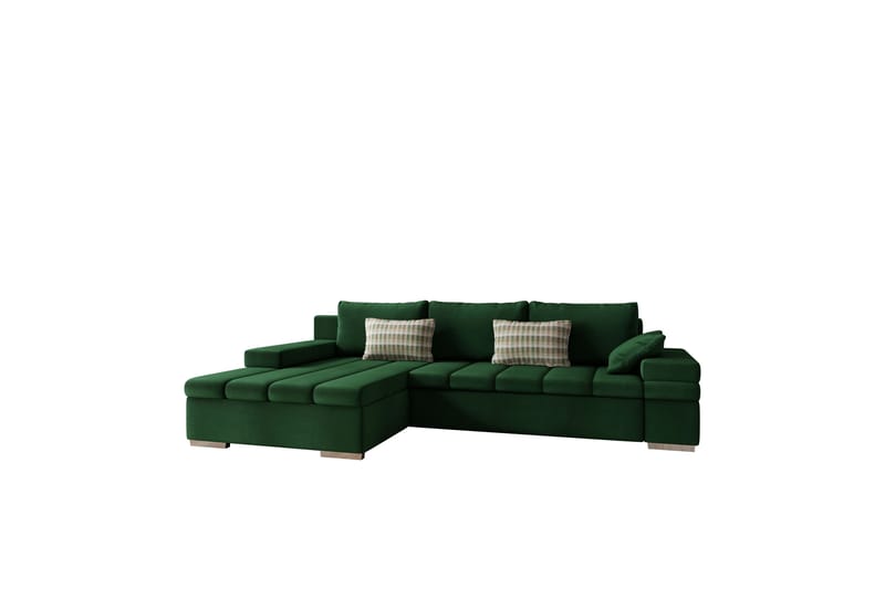 Naoma Sofa med Divan 3-seter - Grøn - Møbler - Sofaer - Sofa med chaiselong