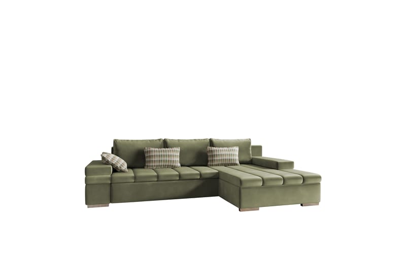 Naoma Sofa med Divan 3-seter - Grøn - Møbler - Sofaer - Sofa med chaiselong