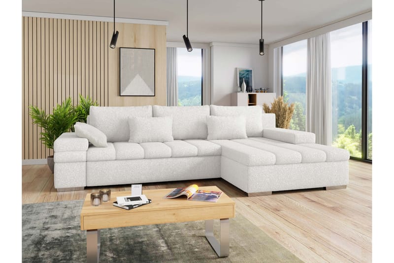 Naoma Sofa med Divan 3-seter - Hvid - Møbler - Sofaer - Sofa med chaiselong