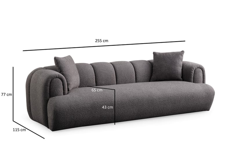 Puffin 3-personers Sofa - Antracit - Møbler - Sofaer - 3 personers sofa