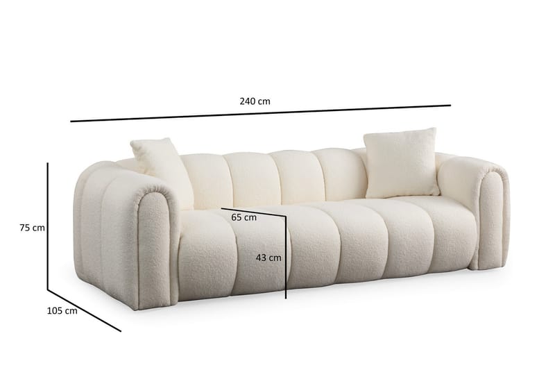 Puffin 3-personers Sofa - Hvid - Møbler - Sofaer - 3 personers sofa