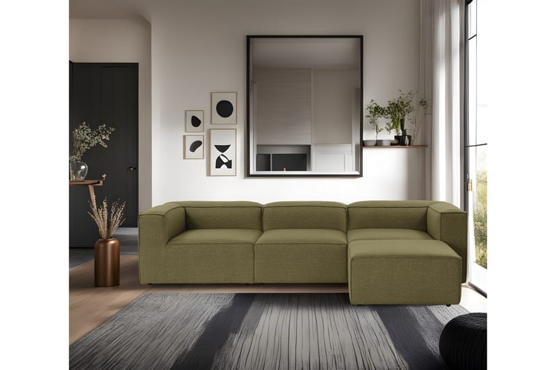 Redlands Sofa med Chaiselong 3-personers - Grøn - Møbler - Sofaer - Sofa med chaiselong