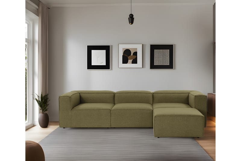 Redlands Sofa med Chaiselong 3-personers - Grøn - Møbler - Sofaer - Sofa med chaiselong