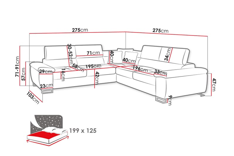 Reginia Hjørnesofa 4-seter - Grøn - Møbler - Sofaer - Hjørnesofa