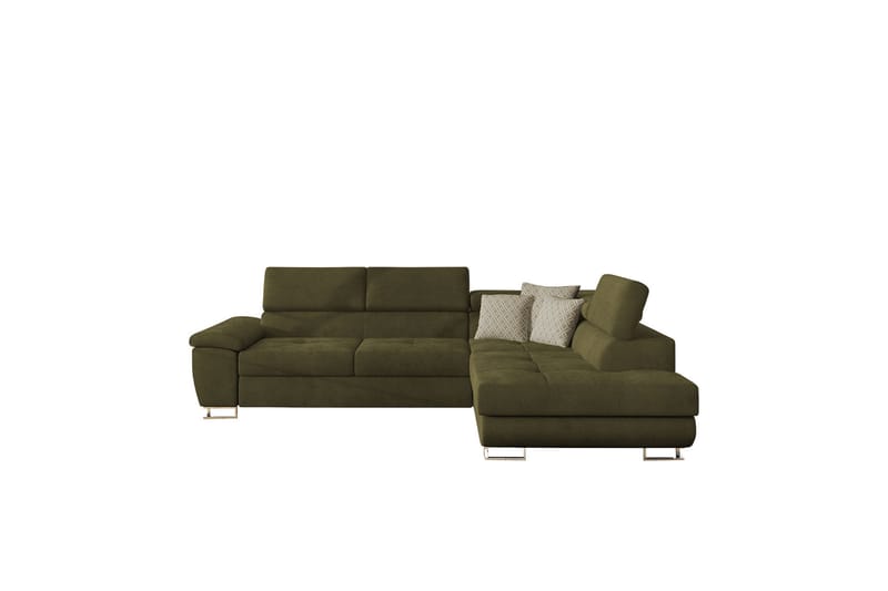 Reginia Sofa med Chaiselong 3-personers - Grøn/Hvid - Møbler - Sofaer - Sofa med chaiselong