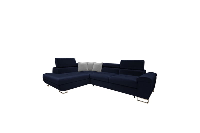 Reginia Sofa med Chaiselong 3-personers - Blå/Lys grå - Møbler - Sofaer - Sofa med chaiselong