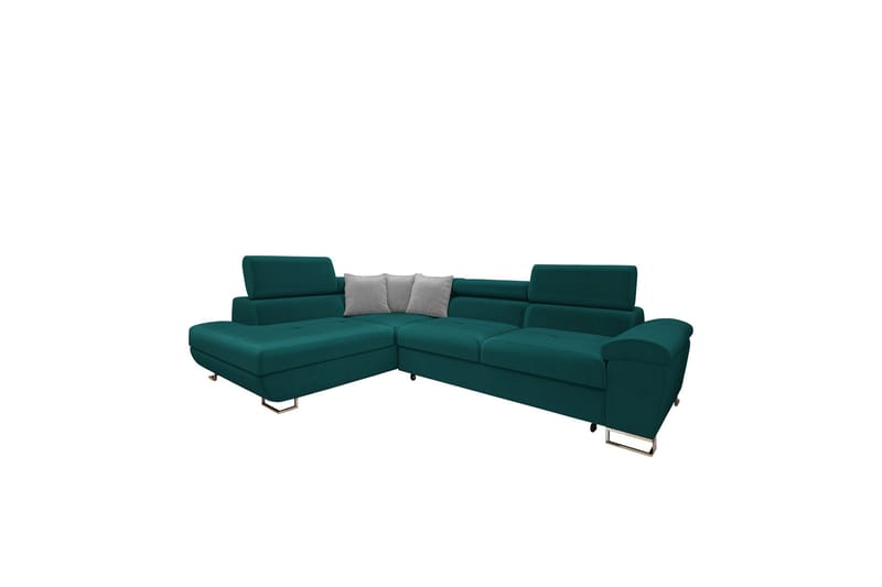 Reginia Sofa med Chaiselong 3-personers - Turkis/Lys grå - Møbler - Sofaer - Sofa med chaiselong