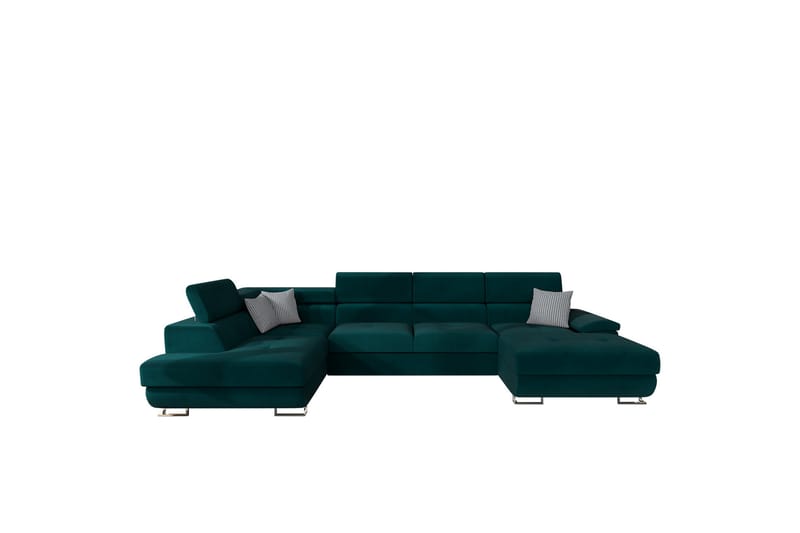 Reginia Sofa med Chaiselong og Divan 4-personers - Grøn - Møbler - Sofaer - U Sofa