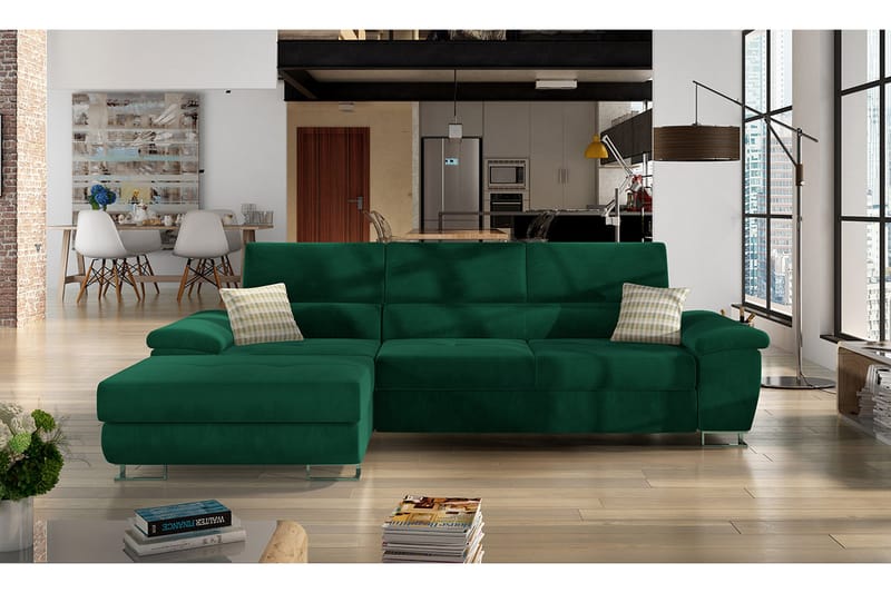 Reginia Sofa med Divan 3-personers - Grøn - Møbler - Sofaer - Sofa med chaiselong