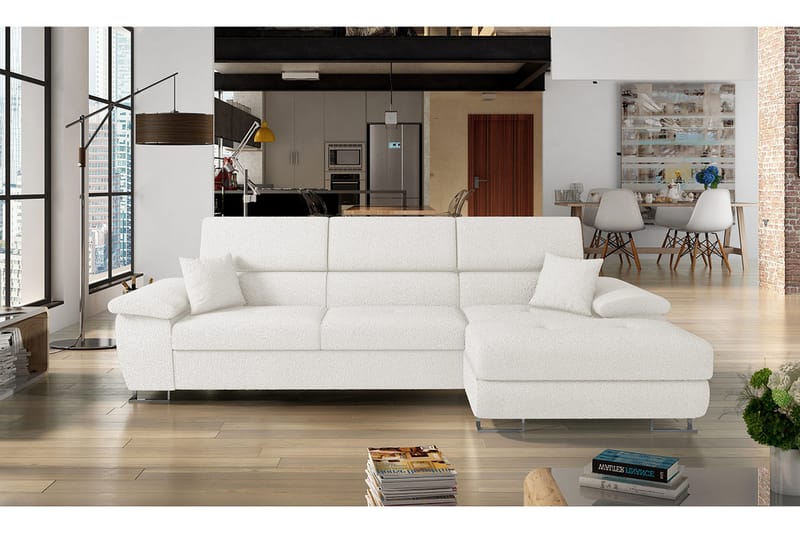 Reginia Sofa med Divan 3-personers - Hvid - Møbler - Sofaer - Sofa med chaiselong