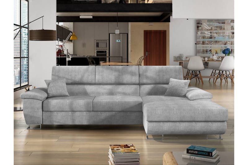 Reginia Sofa med Divan 3-personers - Lys grå - Møbler - Sofaer - Sofa med chaiselong