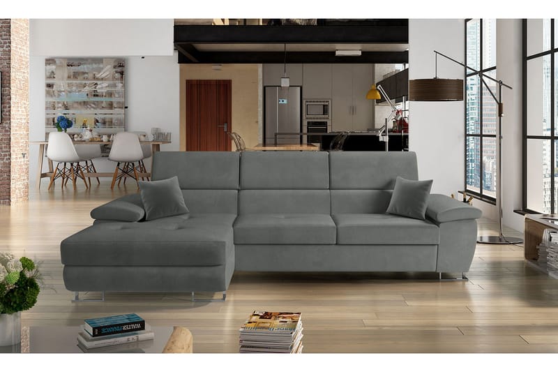 Reginia Sofa med Divan 3-personers - Grå - Møbler - Sofaer - Sofa med chaiselong