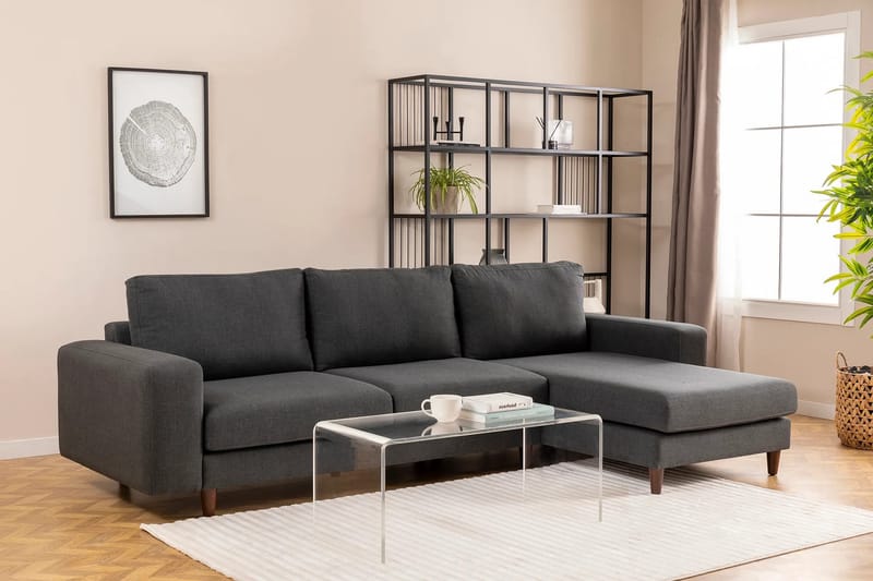 Retzow 4-personers Sofa med Chaiselong - Antracit - Møbler - Sofaer - Sofa med chaiselong