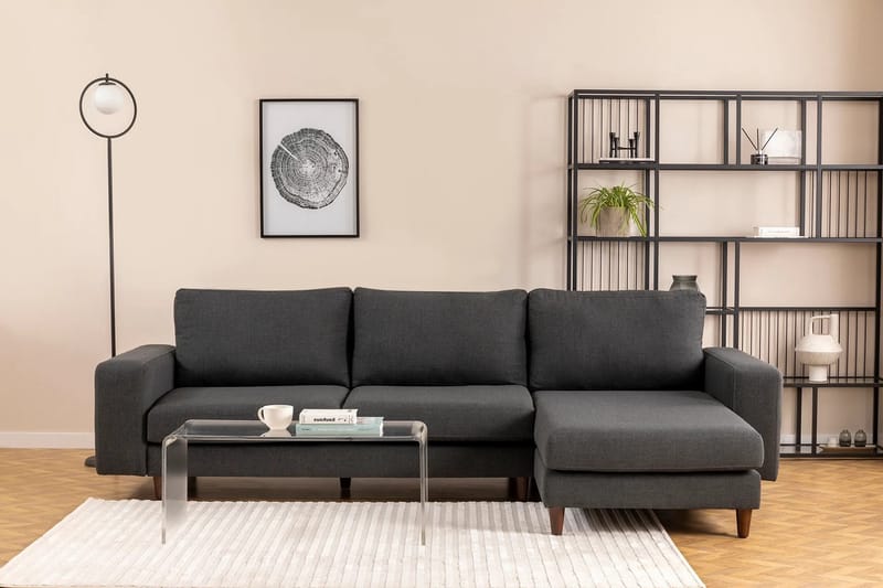 Retzow 4-personers Sofa med Chaiselong - Antracit - Møbler - Sofaer - Sofa med chaiselong