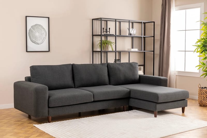 Retzow 4-personers Sofa med Chaiselong - Antracit - Møbler - Sofaer - Sofa med chaiselong