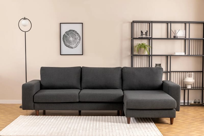 Retzow 4-personers Sofa med Chaiselong - Antracit - Møbler - Sofaer - Sofa med chaiselong