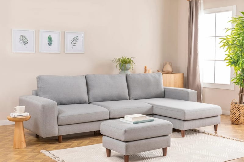 Retzow 4-personers Sofa med Chaiselong - Lysegrå - Møbler - Sofaer - Sofa med chaiselong