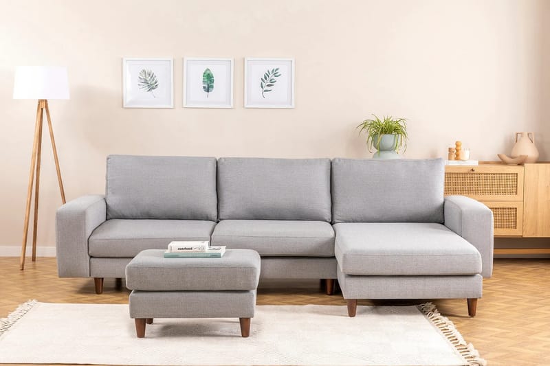 Retzow 4-personers Sofa med Chaiselong - Lysegrå - Møbler - Sofaer - Sofa med chaiselong